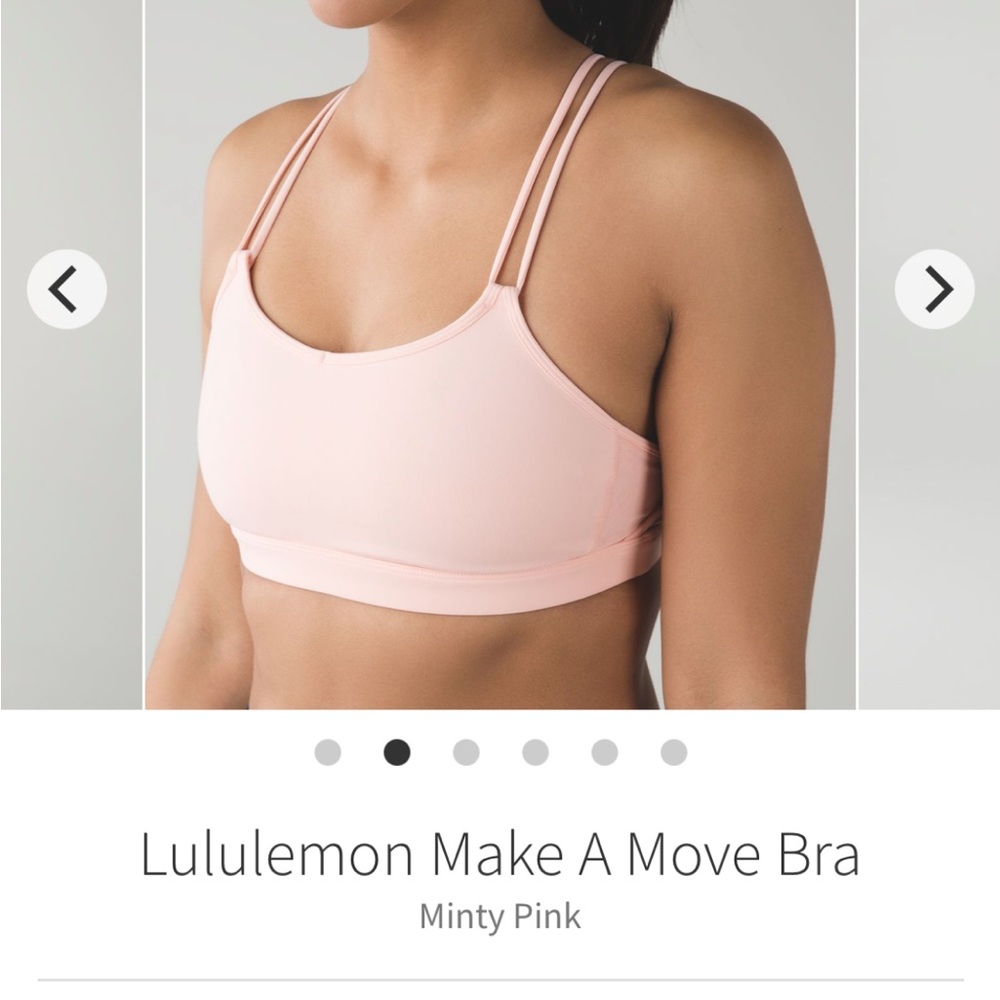 Lululemon Make a move bra in minty pink